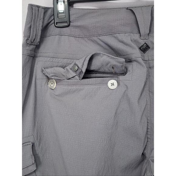 PrAna Pants Womens Size 8 Gray Sage Convertible Cargo Hiking Nylon Stretch - Picture 5 of 16